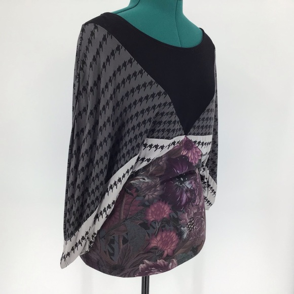 Smash Pattern Blocked Dolman Sleeve Blouse, Medium - Picture 11 of 16